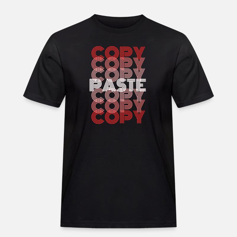 Copy Paste - Männer Workwear T-Shirt - Schwarz