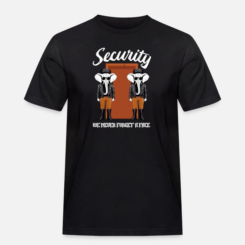 Security Elefanten - Männer Workwear T-Shirt - Schwarz