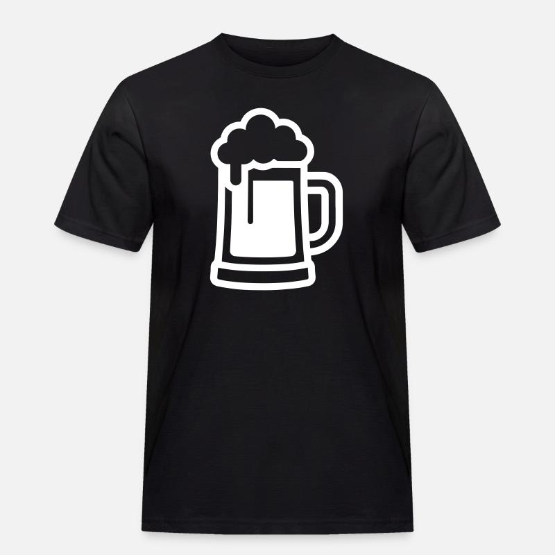 Bierglas Symbol Bier - Männer Workwear T-Shirt - Schwarz