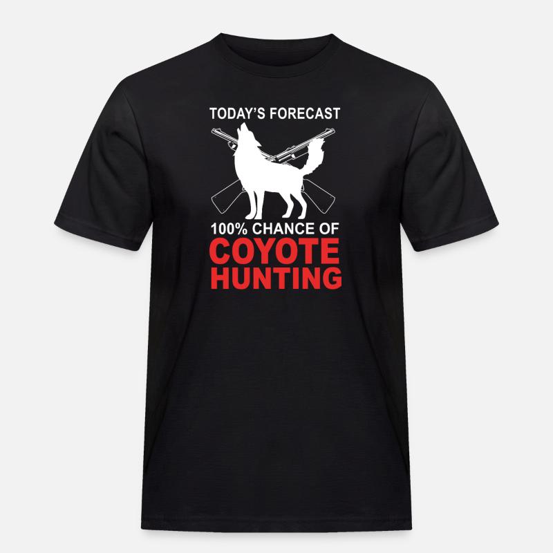 Kojote Jagd Jäger - Männer Workwear T-Shirt - Schwarz
