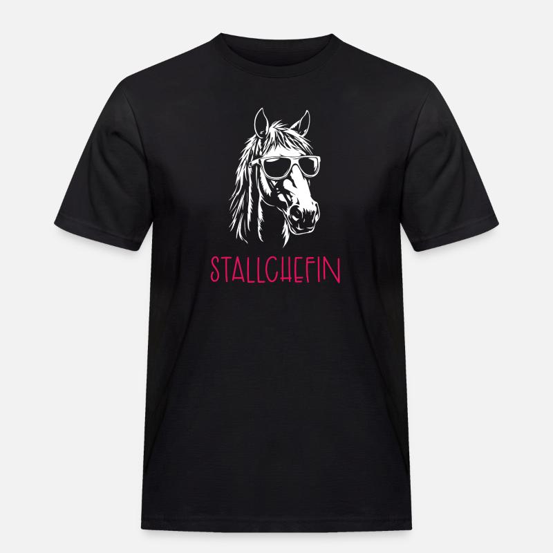 Stallchefin - Männer Workwear T-Shirt - Schwarz