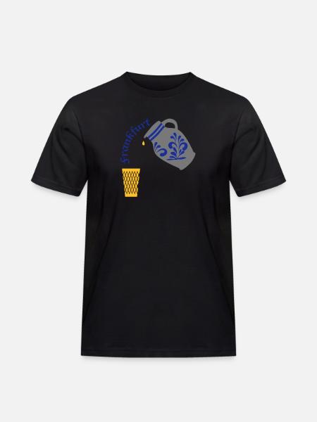 Frankfurter Bembel Design - Männer Workwear T-Shirt - Schwarz