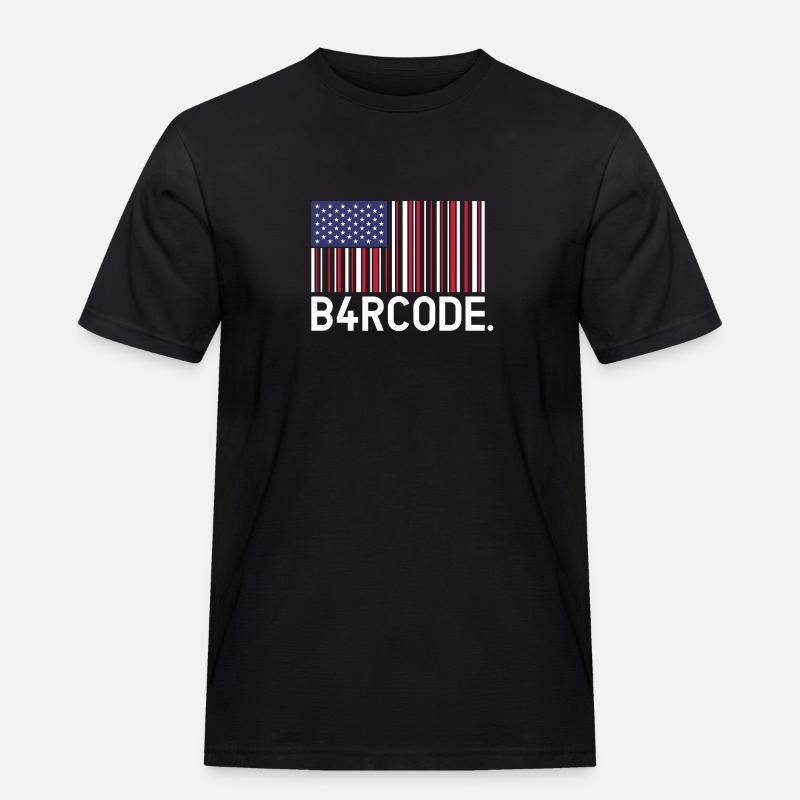 B4RCODE. USA - Männer Workwear T-Shirt - Schwarz