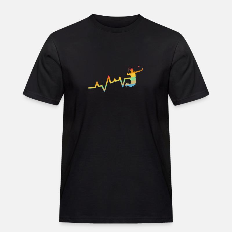 Federball Evolution Badminton - Männer Workwear T-Shirt - Schwarz