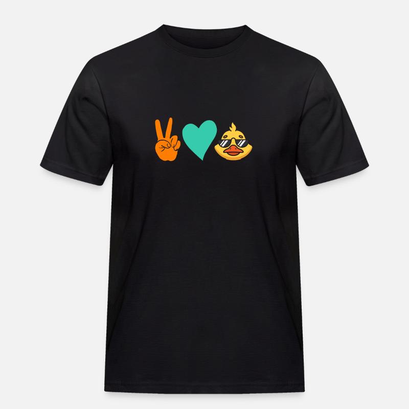 Enten - Männer Workwear T-Shirt - Schwarz