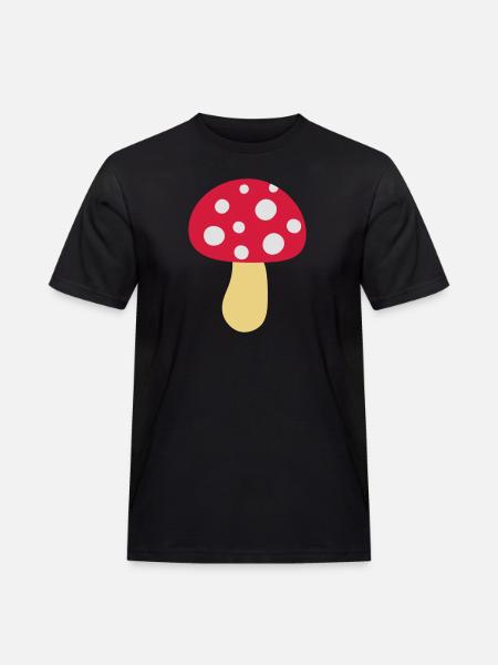 Fliegenpilz - Männer Workwear T-Shirt - Schwarz