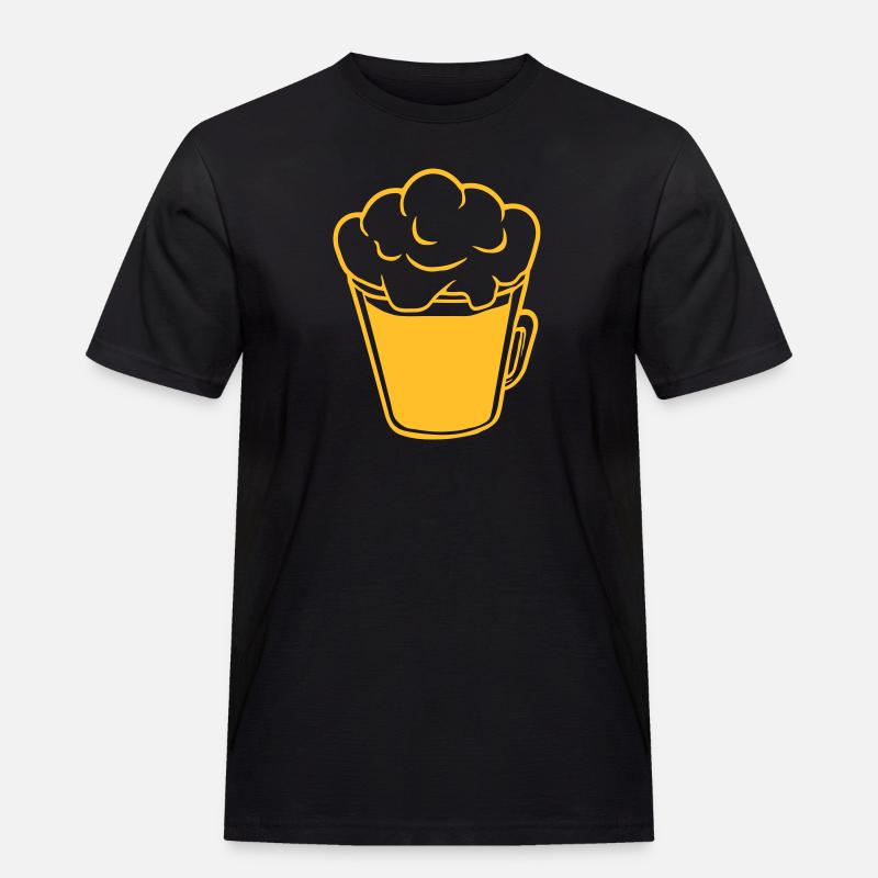 Bier von oben Comic - Männer Workwear T-Shirt - Schwarz