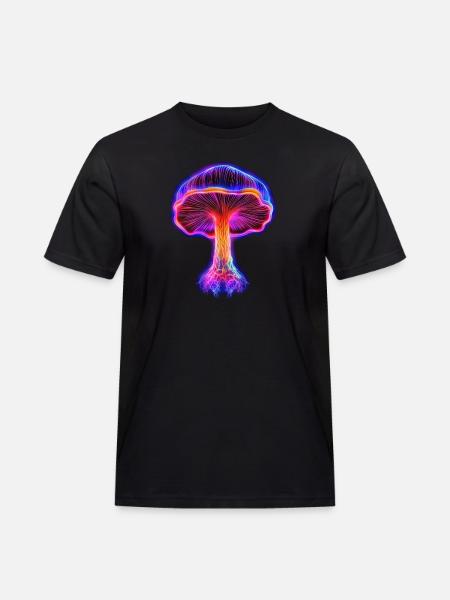 Glowing magic mushroom - Men's Workwear T-Shirt - black