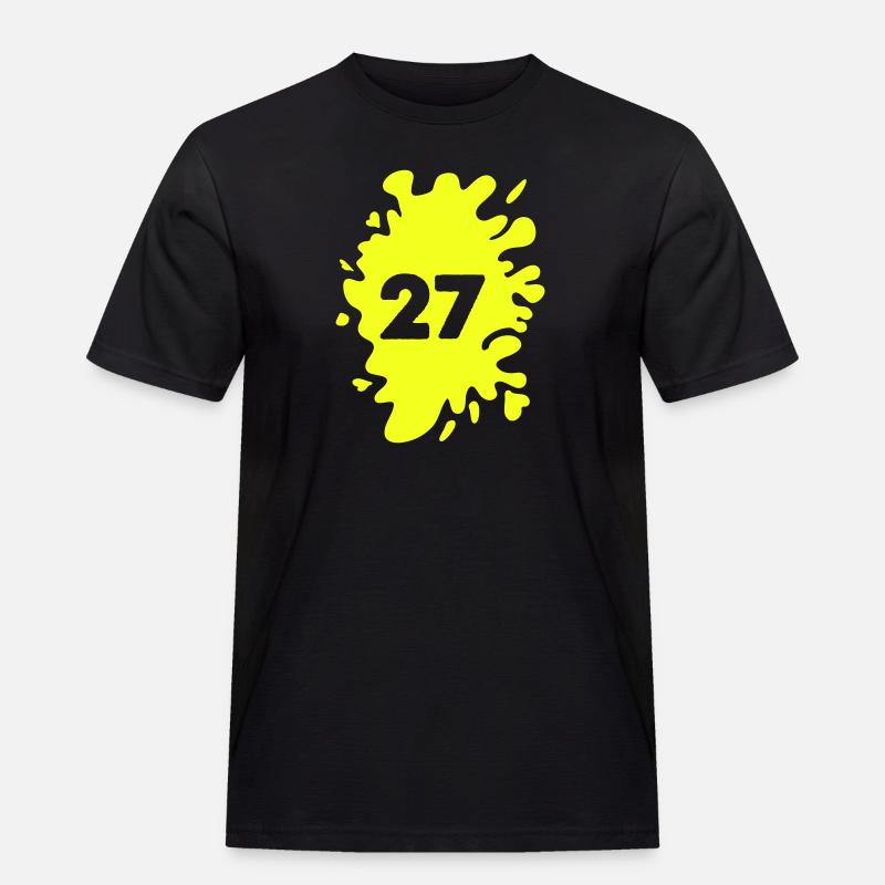 klecks 27 - Männer Workwear T-Shirt - Schwarz