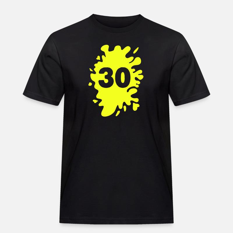 Klecks 30 - Männer Workwear T-Shirt - Schwarz