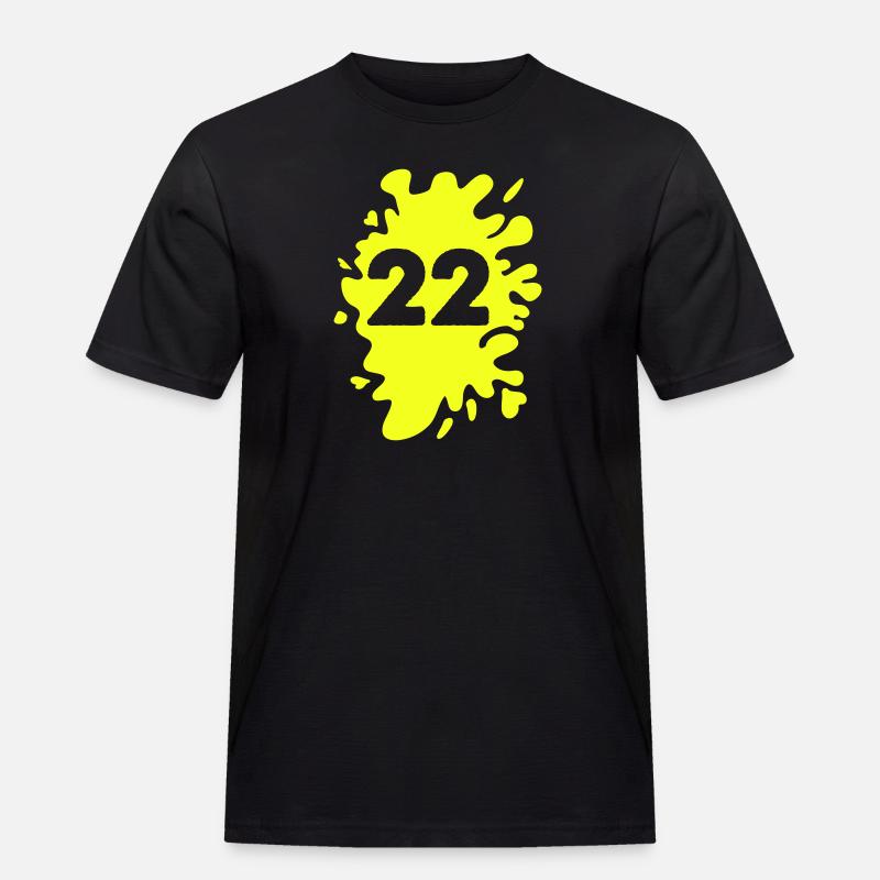 klecks 22 - Männer Workwear T-Shirt - Schwarz