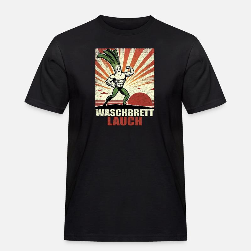 Leeks, washboard, washboard abs - Men's Workwear T-Shirt - black