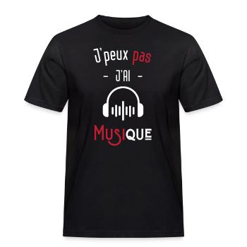 j'peux pas j'ai musique - T-shirt Workwear homme - noir - Devant - AI Model Male 178 light (178cm)
