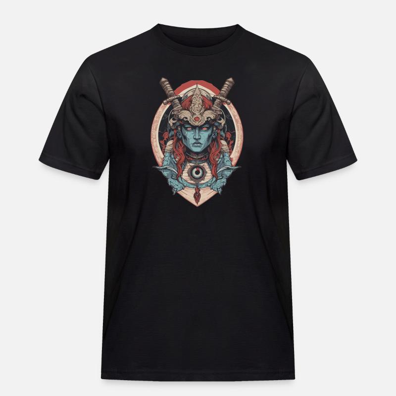 Samurai Gott - Männer Workwear T-Shirt - Schwarz