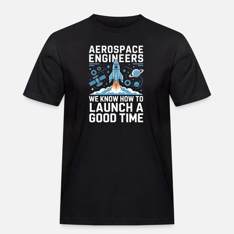 Aerospace Engineer Rocket Launch Humor - Men's Workwear T-Shirt - black
