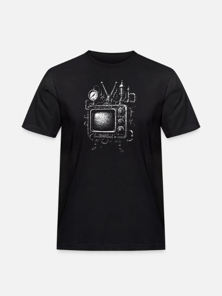 Steampunk TV Engine - Men's Workwear T-Shirt - black