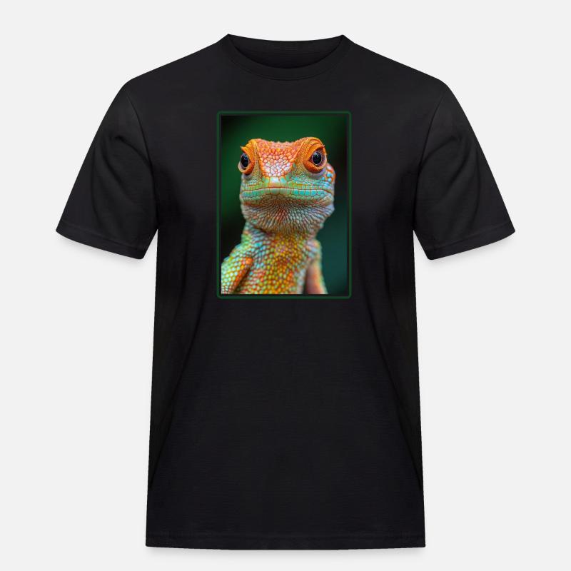 Eidechsen Eidechse - Männer Workwear T-Shirt - Schwarz