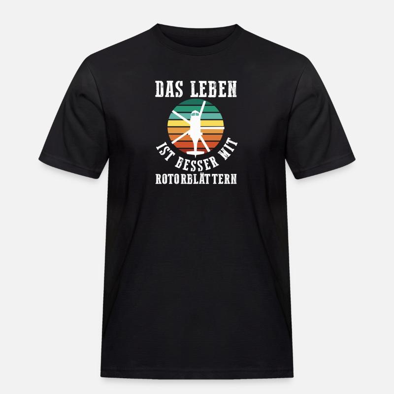 Pilot Hubschrauber Helikopter - Männer Workwear T-Shirt - Schwarz
