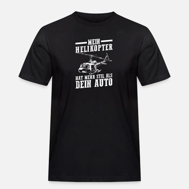 Pilot Hubschrauber Helikopter - Männer Workwear T-Shirt - Schwarz