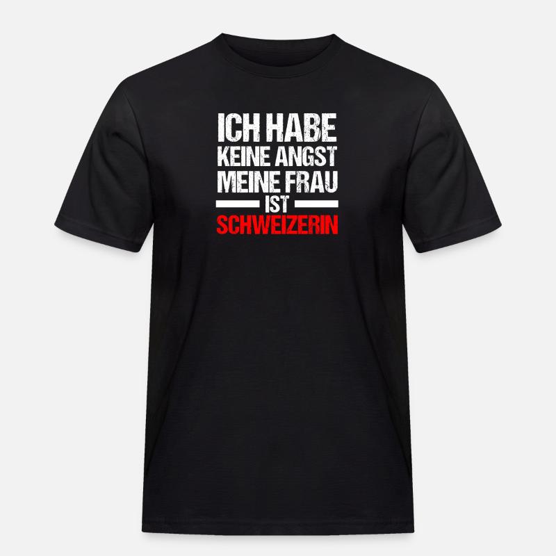 Schweizer Schweiz - Männer Workwear T-Shirt - Schwarz