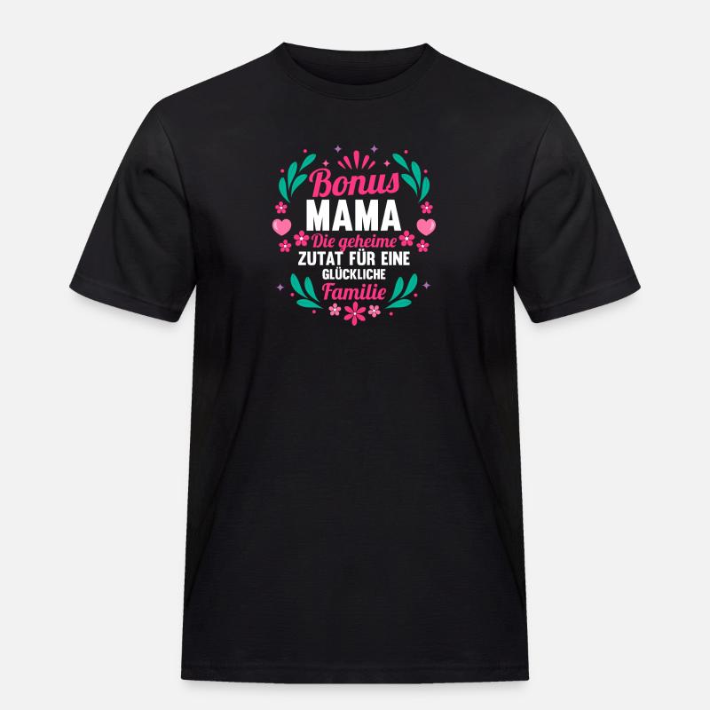 Stiefmutter Pflegemutter Ziehmutter Bonusmama - Männer Workwear T-Shirt - Schwarz