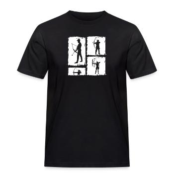 Bogenschütze Bogenschießen - Männer Workwear T-Shirt - Schwarz - Vorne - AI Model Male 178 light (178cm)
