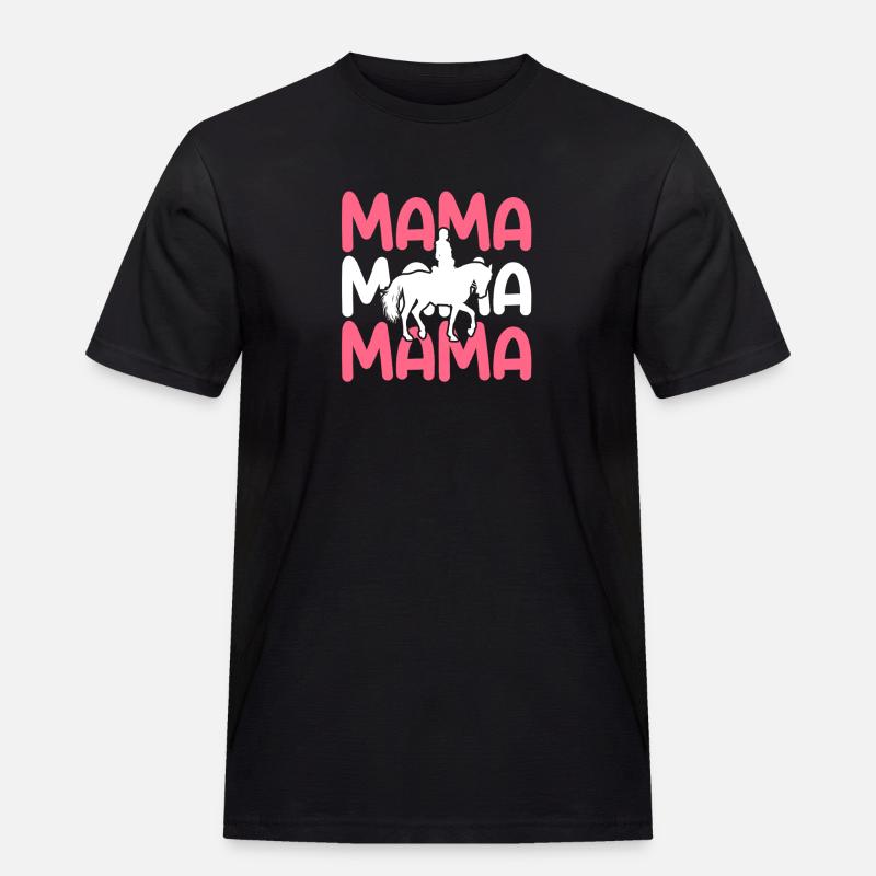Reiten Mama Mutter Pferde - Männer Workwear T-Shirt - Schwarz