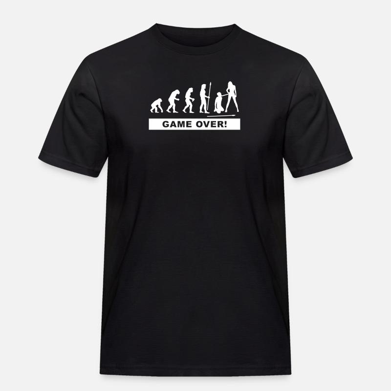 evolution_wedding2 - Männer Workwear T-Shirt - Schwarz