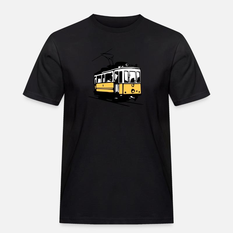 Strassenbahn / Tram - Männer Workwear T-Shirt - Schwarz