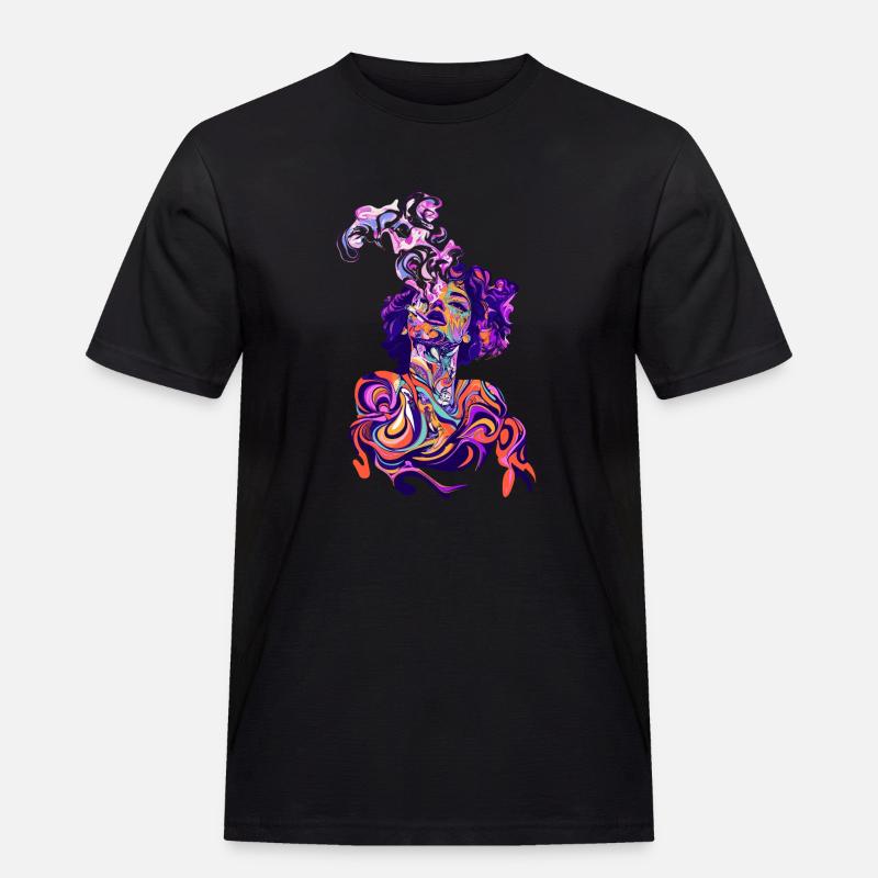 psychedelisch magic art - Männer Workwear T-Shirt - Schwarz