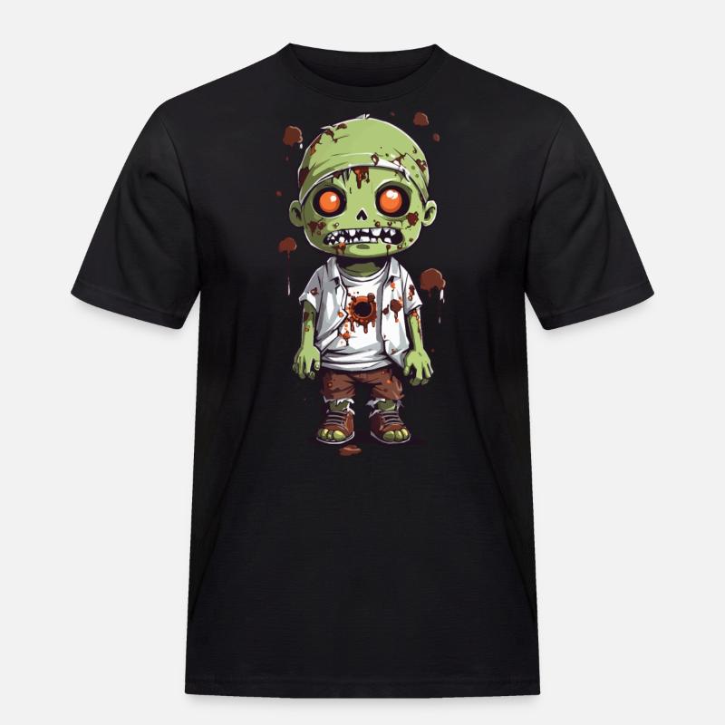 Mitternachts Zombie Spaß an Halloween - Männer Workwear T-Shirt - Schwarz