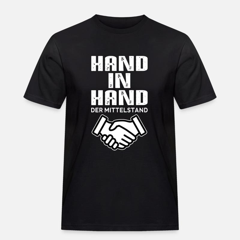 Hand in Hand - Männer Workwear T-Shirt - Schwarz