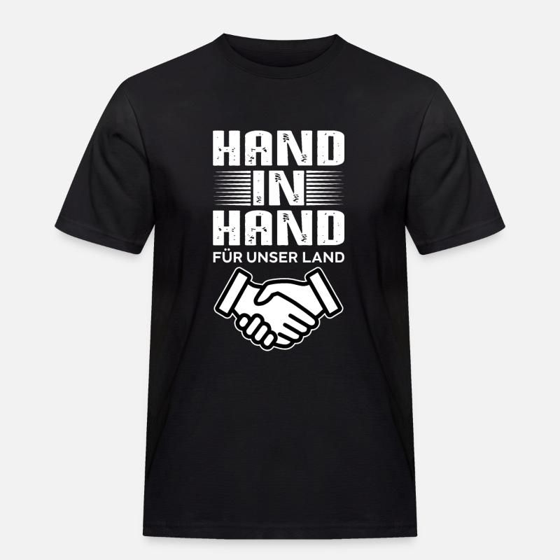 Hand in Hand - Männer Workwear T-Shirt - Schwarz
