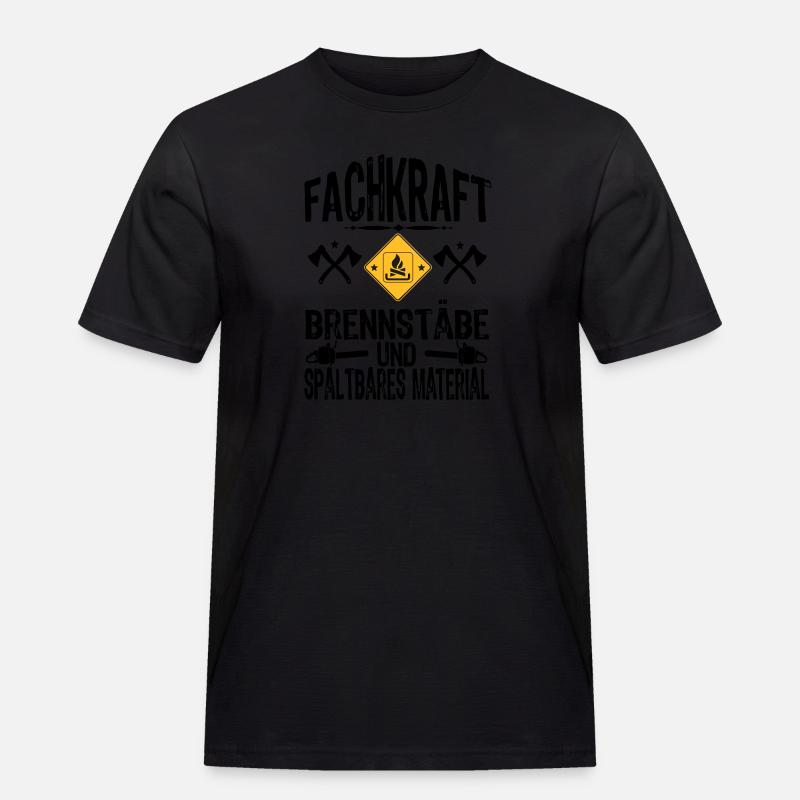 Fachkraft Holz - Männer Workwear T-Shirt - Schwarz