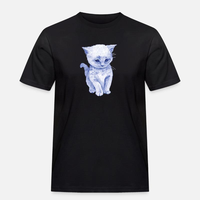 Schmuse Katze - Männer Workwear T-Shirt - Schwarz