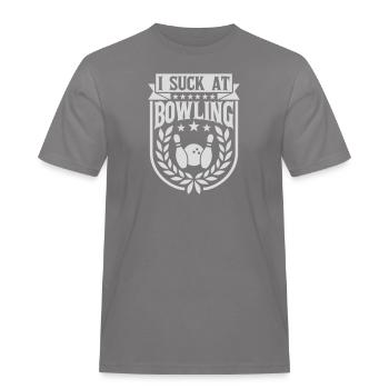 I suck at bowling - Men's Workwear T-Shirt - grey - Front - AI Model Male 185 dark (185cm)