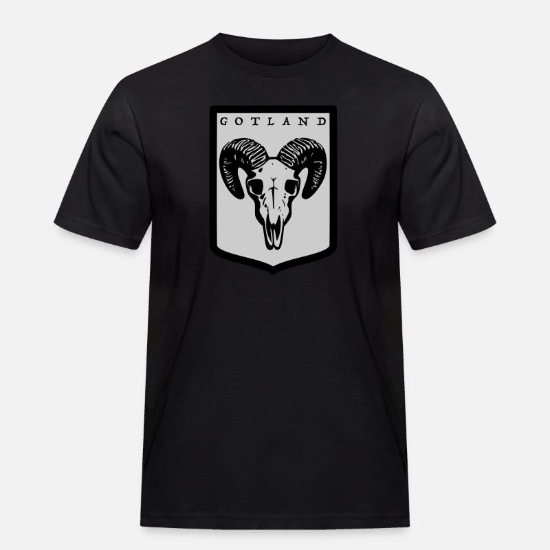Gotland - Männer Workwear T-Shirt - Schwarz