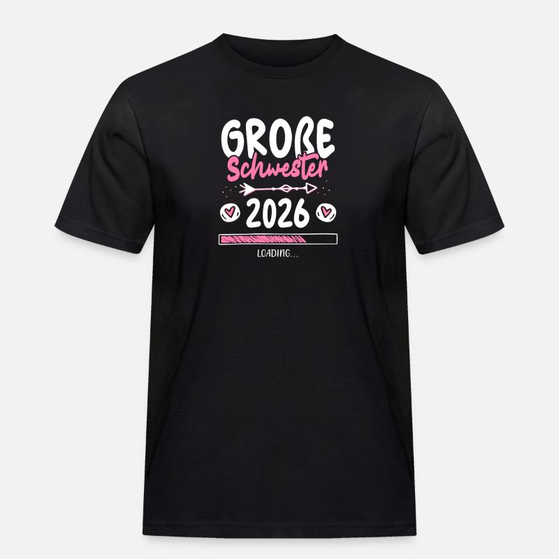 Große Schwester 2026 Loading - Männer Workwear T-Shirt - Schwarz
