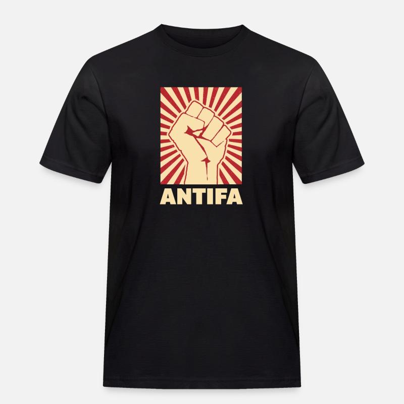 Antifa - Maglietta da lavoro per uomo - nero