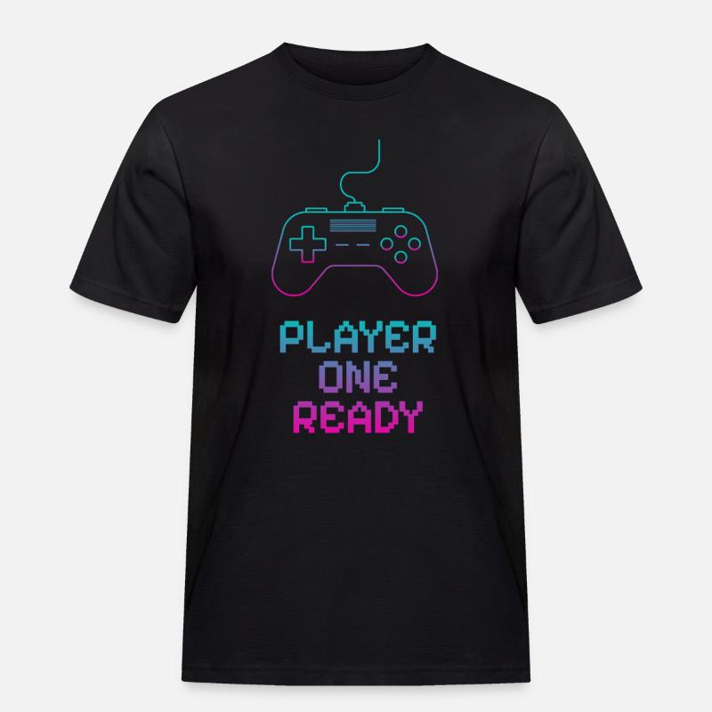 Conception de manette de jeu néon - T-shirt Workwear homme - noir