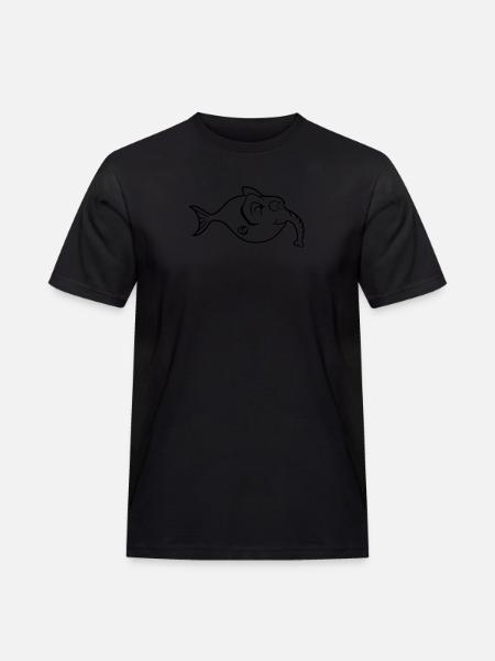 elefant trunk-tykke fisk funny tegneserie - Herre Workwear T-Shirt - sort