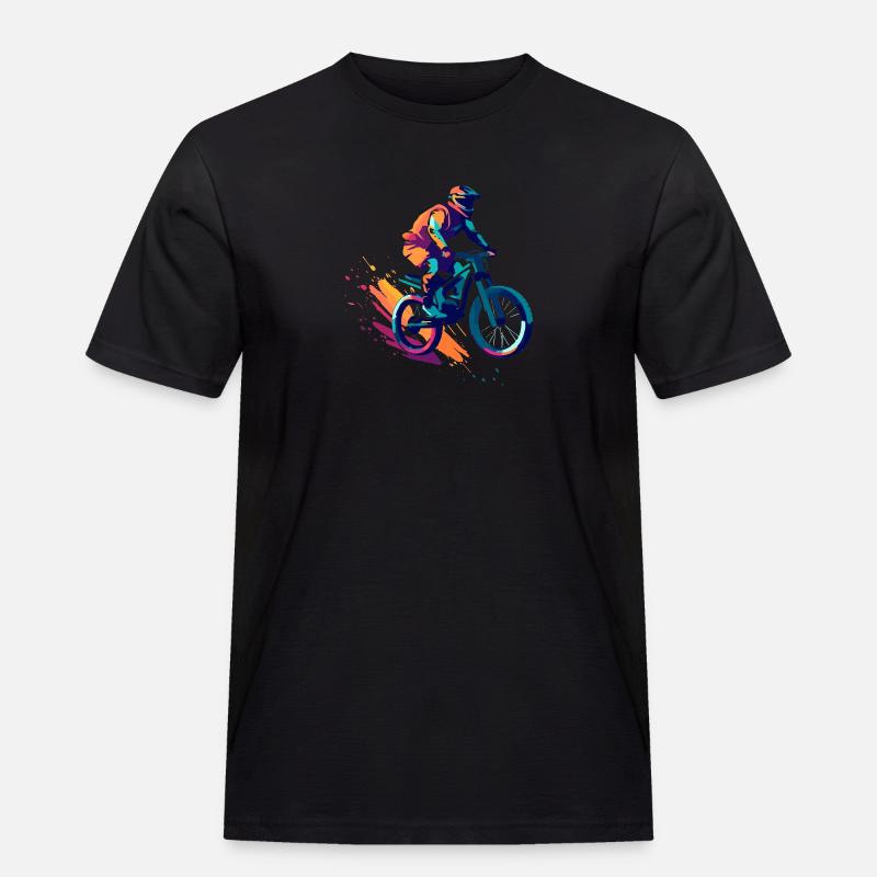 Mountainbikedesign - Männer Workwear T-Shirt - Schwarz