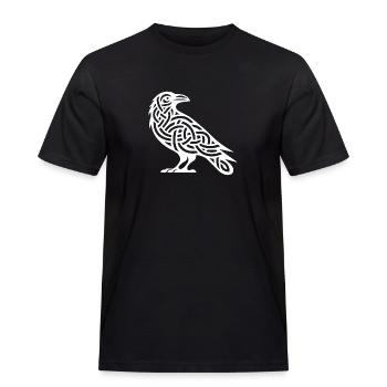 Raben Vogel in Keltischen Tattoo Knoten Style - Männer Workwear T-Shirt - Schwarz - Vorne - AI Model Male 178 light (178cm)