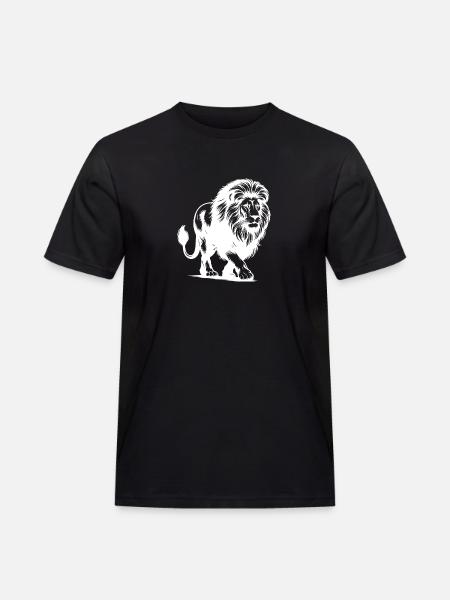 Mægtig stor katteløve med manke - Herre Workwear T-Shirt - sort