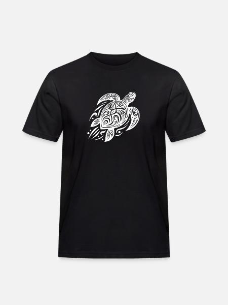 Powerful Pacific Turtle Meets Tribal - Men's Workwear T-Shirt - black