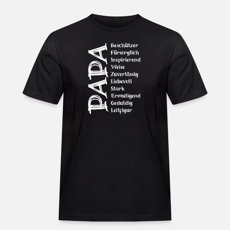 Papa Tribut - Männer Workwear T-Shirt - Schwarz