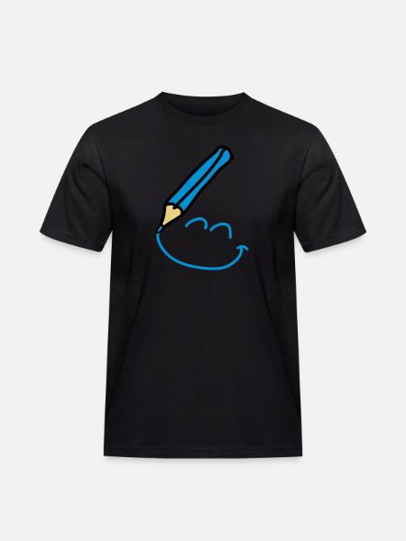 doodle_smiley_3c - Men's Workwear T-Shirt - black
