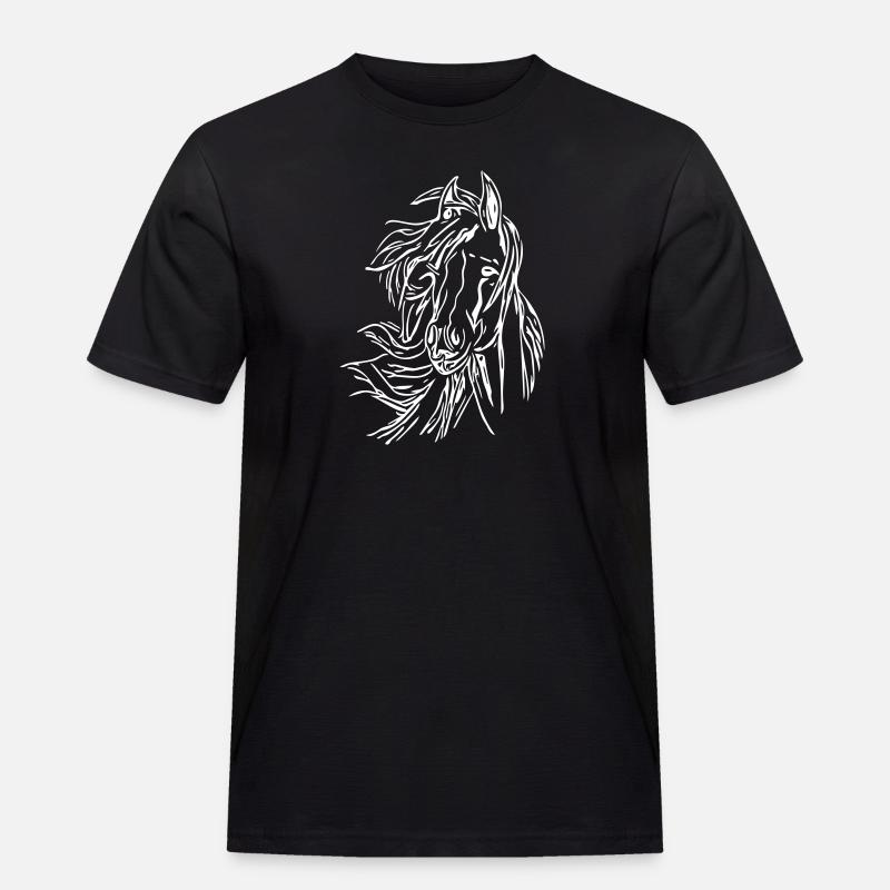 Pferd - Kopf Vector - Männer Workwear T-Shirt - Schwarz