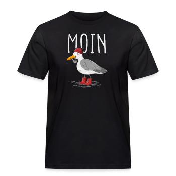 Moin Möwe Seemann - Männer Workwear T-Shirt - Schwarz - Vorne - AI Model Male 178 light (178cm)
