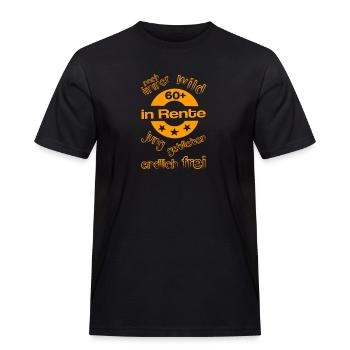 Rentner in Rente in Ruhestand - Männer Workwear T-Shirt - Schwarz - Vorne - AI Model Male 178 light (178cm)